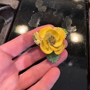 Yellow Floral Brooch (England)